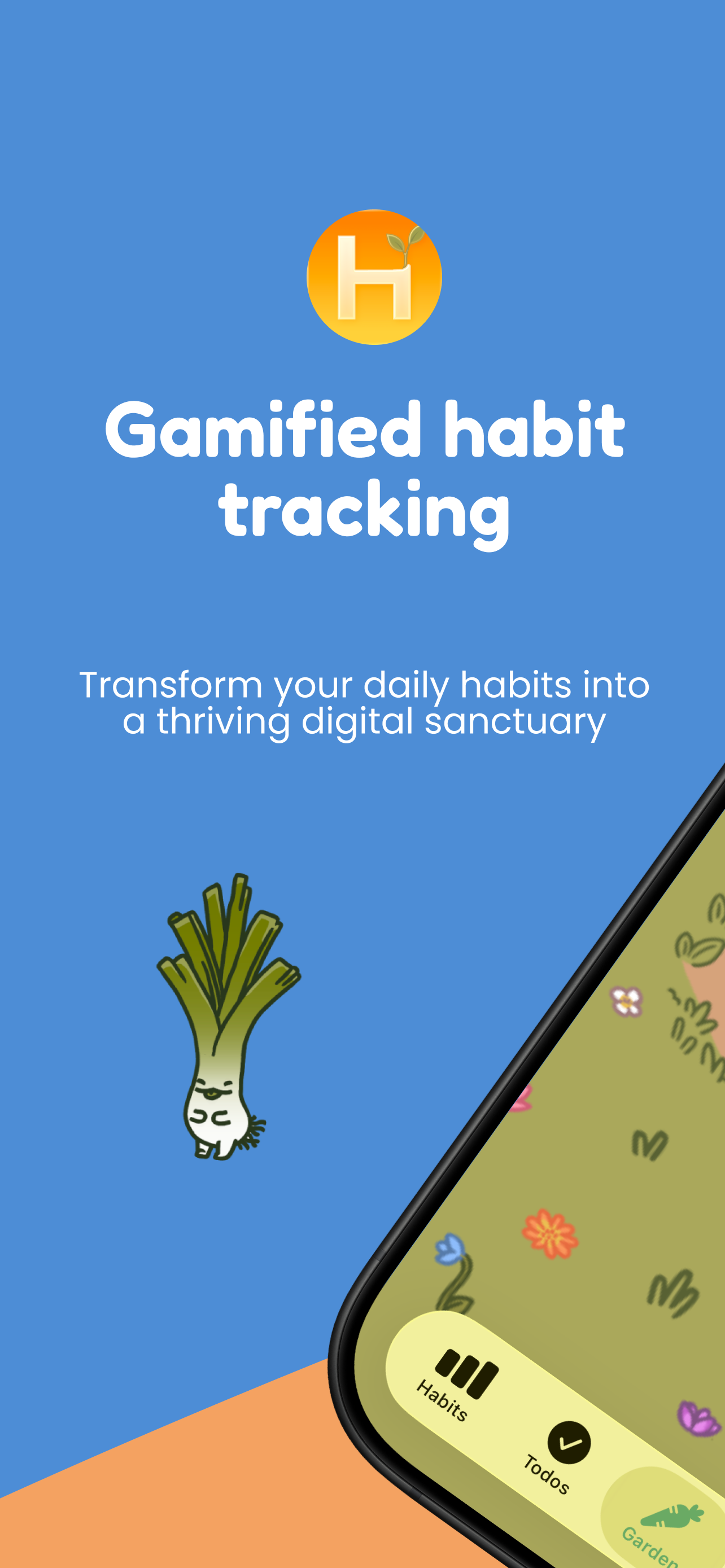 Habitanics intro screen — gamified habit tracking