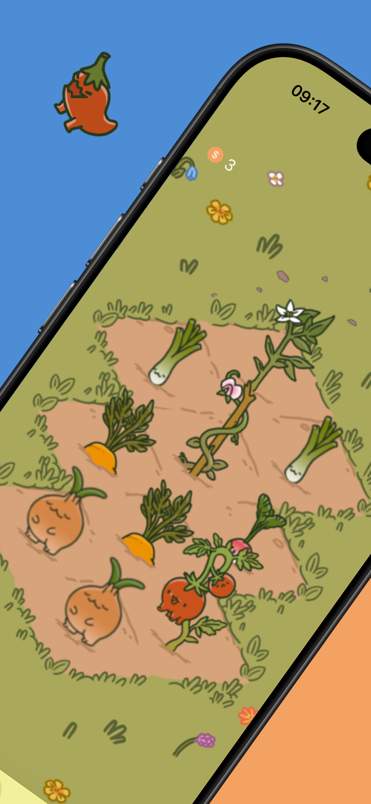 Habitanics garden screen — crops growing in real time