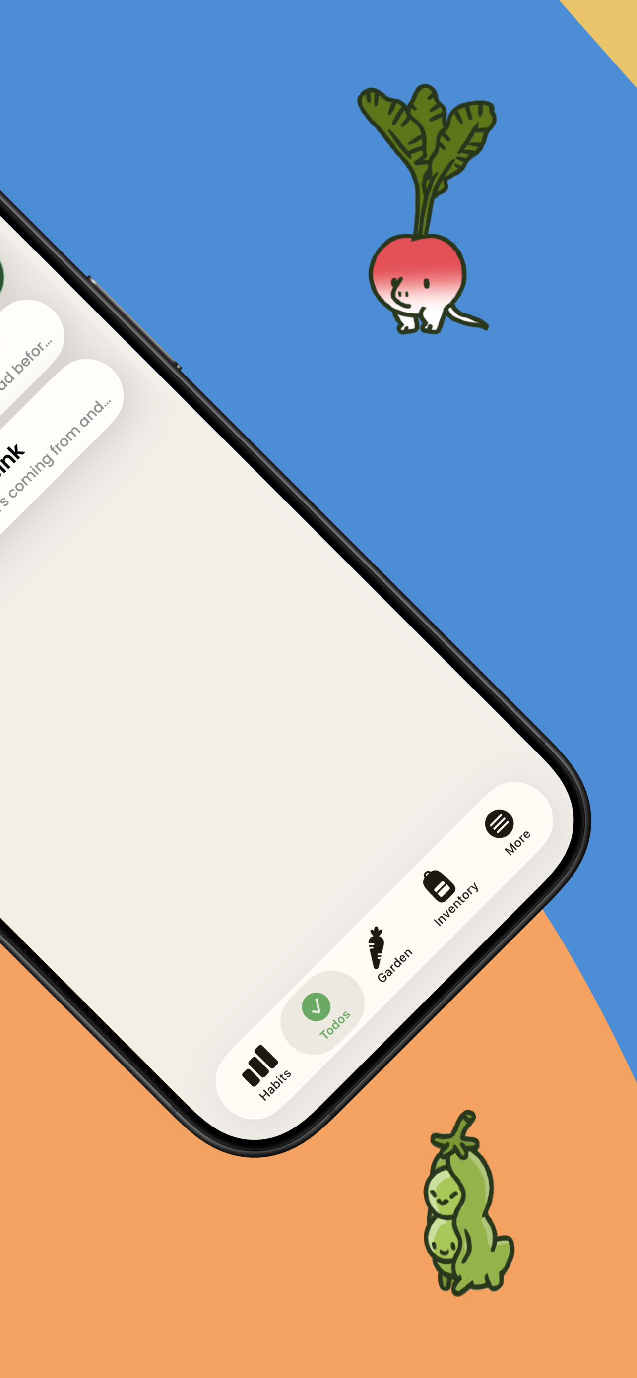 Habitanics todos screen — manage one-off tasks alongside habits